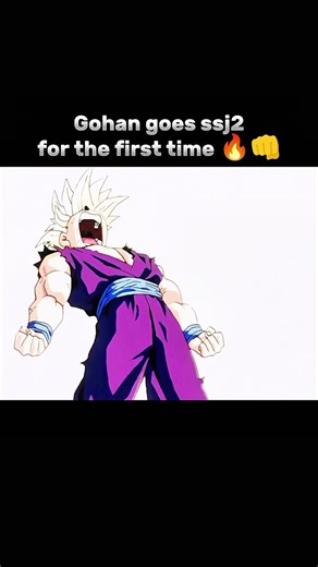 Gohan goes ssj2 for the first time 🔥👊💪☠️🗿#GohanSSJ2 #DragonBallZ #CellSaga #DBZClassic#AnimeLegend