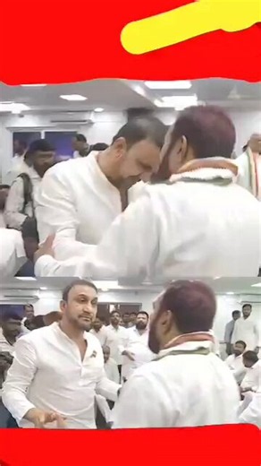 Here comes #Part1 of the incident where the entire clash reportedly began. Feroz Khan was seen pushing senior Congress leader Osman Al Hajri, who is older than him, before the situation escalated further.#Hyderabad #Congress