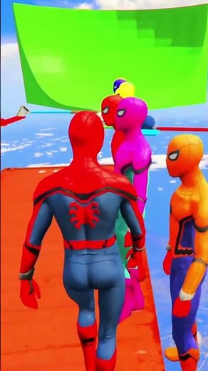 GTA 5 Epic Ragdoll Physics | Spider-Man Jumps & Fails #shorts