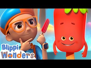 Blippi Eats a Popsicle | Blippi Wonders | Ice Cream! | Cartoons for Kids | Moonbug Kids Playground