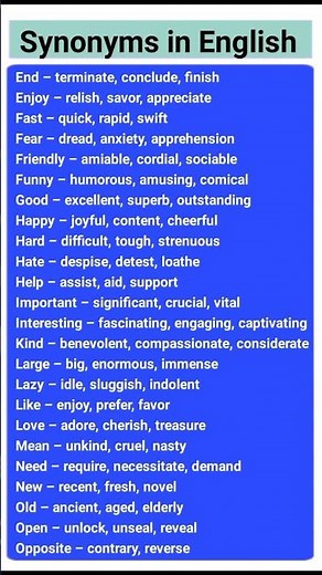50 synonyms | synonyms 50 | Synonyms Vocabulary | Synonym Words in English