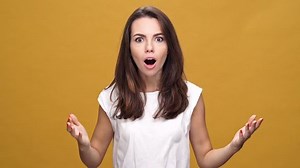 Young Shocked Surprised Woman Standing Isolated Stock Footage Video (100% Royalty-free) 1007831551 | Shutterstock