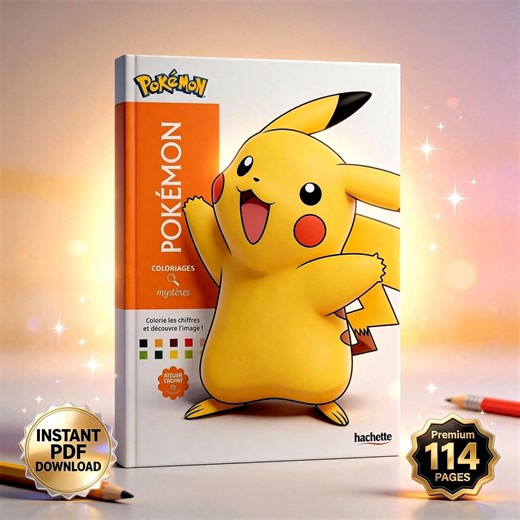 Pokemon Coloring Book Printable PDF Set, Instant Download, Kids Activity Pages, Color by Number, 114 Pages, for Home or Classroom - Etsy