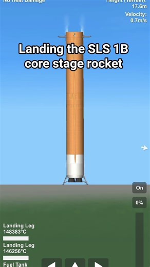 landing of the SLS 1B core stage rocket #spaceflightsimulator
