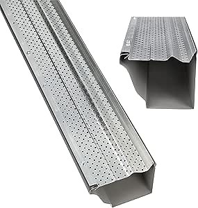 A-M Gutter Guard – Premium Heavy-Duty Aluminum Leaf & Debris Protection, Lifetime Quality (6 Inch - 100 Feet, Mill Finish) - DIY Easy - Made in The USA