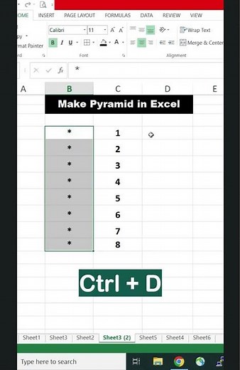 Create Triangle 🔼 in Excel #shorts #ytshorts #exceltricks #exceltutorial #pyramid