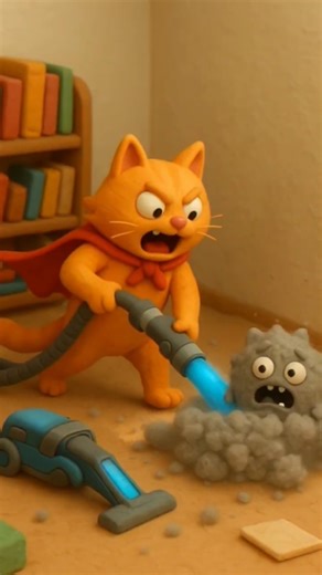 Cat vs The Dust Monster 🐈🐈🐈