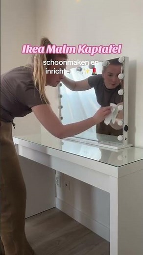 Ikea malm make up tafel schoonmaken en inrichten 🫧💄