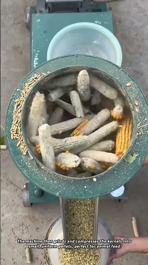 Turning Corn Cobs into Feed with Modern Machinery