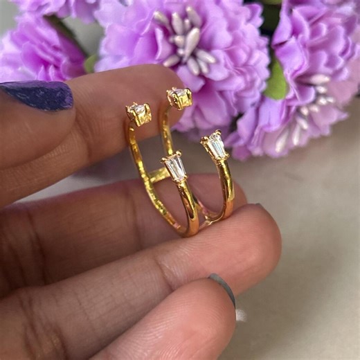 Customizable Baguette Ring Guard Open Ring Enhancer 14K Gold Vermeil Ring Guard for Engagement Ring Curved Wedding Band Jacket for Women - Etsy