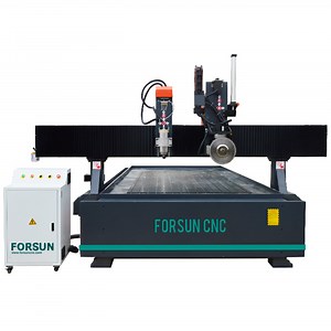 High-Speed Multi-spindle Stone Cnc Router with Rotary Saw Cutting Head
