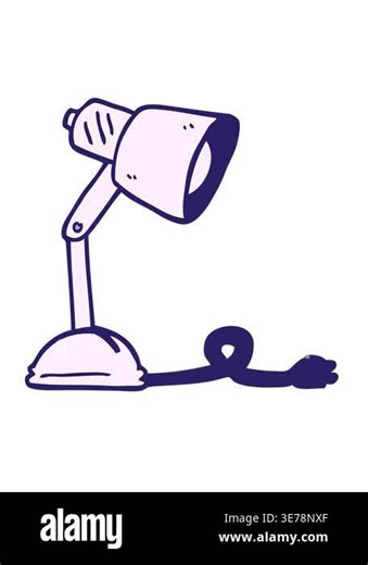 vibrating motion animation of cartoon doodle desk lamp Stock Video Footage - Alamy