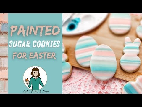 Easy Painted Easter Sugar Cookies | Adorable Striped Eggs & Peeps