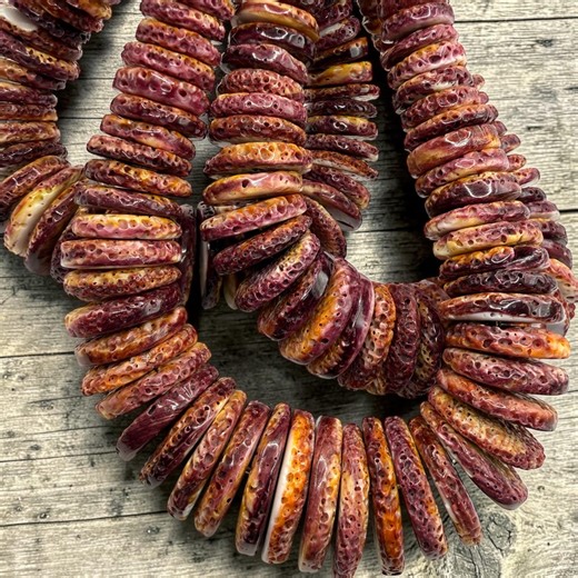 Gigantic Purple Spiny Oyster Shell Mexico Authentic Southwestern Native American Style (10  Years) Graduated Rondelle 10-30mm SKU-B-105 - Etsy