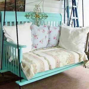 Turn an old CRIB into an outdoor hanging bench!!