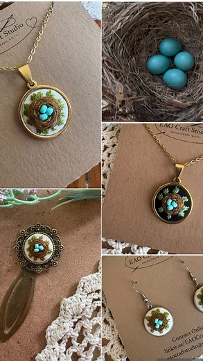16 reactions | Hand-embroidered robin’s nest collection. Delicate bookmarks, earrings, and pendants inspired by nature. Perfect gift for woodland lovers, cottagecore style, and anyone who adores unique, handmade treasures. Limited supply available in my shop. | EAO Craft Studio | Facebook