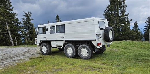 Watch a Pinzgauer Military 6x6 Bang and Bounce Down Schöckl Mountain