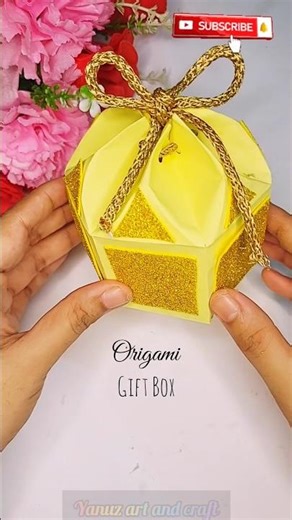 Diy paper hexagonal gift box|origami hexagon gift box tutorial #shorts #shortsfeed #youtubeshorts