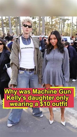 Why was Machine Gun Kelly wearing $50,000 worth of luxury brands while his daughter was dressed in a $10 outfit? #MachineGunKelly #fyp #foryou #celebrity #mgk