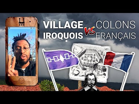 L'attaque d'un village Iroquois par Samuel de Champlain - Histoire coloniale