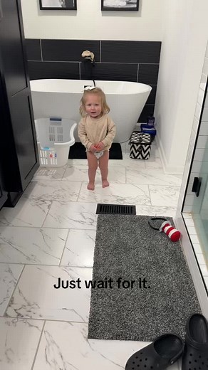 Could’ve added some new backsplash on our wall if it weren’t for the diaper 😂 #fyp #babytok