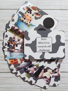 Mini Cow Scratch off Savings Challenge//scratch Off//savings Challenge//budgeting//mini Scratch Off - Etsy