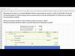 Bond issuance at discount - journal entries using straight line method of amortization