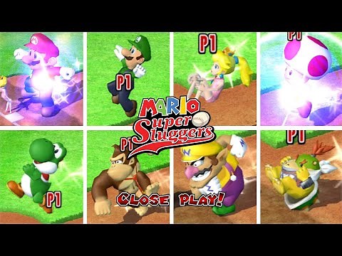 Mario Super Sluggers - All Close Play Animations