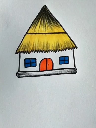 Simple hut drawing#drawing #Foryou #artistsoftiktok #arteducation #trending