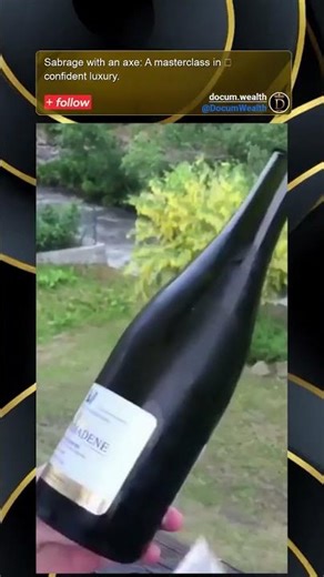 Sabrage with an axe: A masterclass in confident luxury.