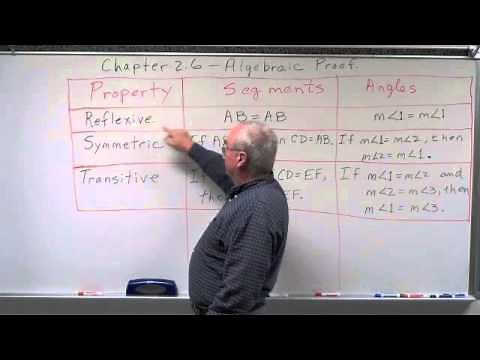 Geometry Chapter 2.6 - Algebraic Proofs - Properties