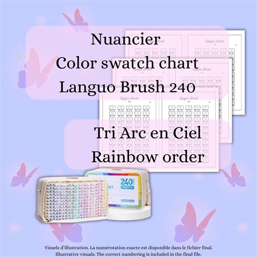 Languo 240 Color Swatch Chart – A5 & A4 Printable – Rainbow Order - Etsy