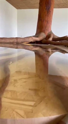 Sunken Tree Root Living Room | Full Resin Floor & Circular Seating 🌌🌳