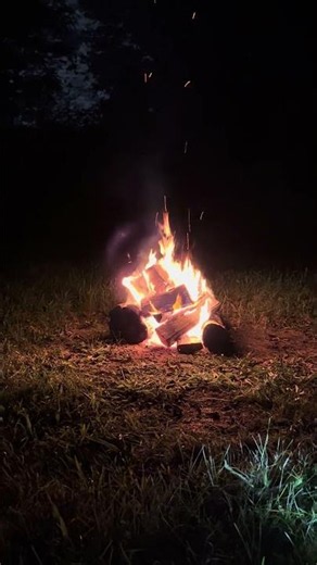 Deer Camp , beautiful fire !! #archery #bowhunting #deercamp