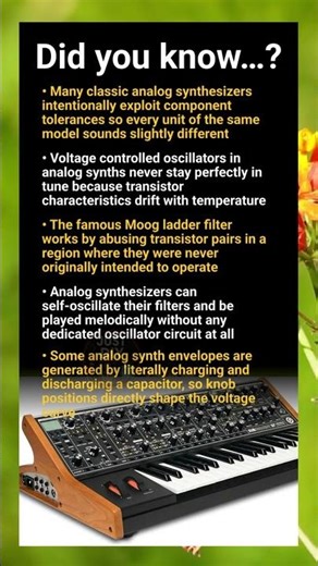 Analog synthesizer secrets: unstable circuits, living sound and hidden design tricks