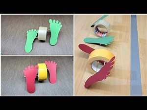 laufende Papierfüße basteln - Füße aus Papier basteln