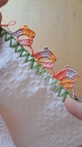 Kitchen towel lace with colorful threads turned out great 💯 #crochet #edge #design #idea #pattern #borde #howto #fyp | Beauty Tips