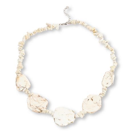 KALIFANO Blue Howlite Beaded Station 7-1/2" Cleopatra Bracelet | HSN