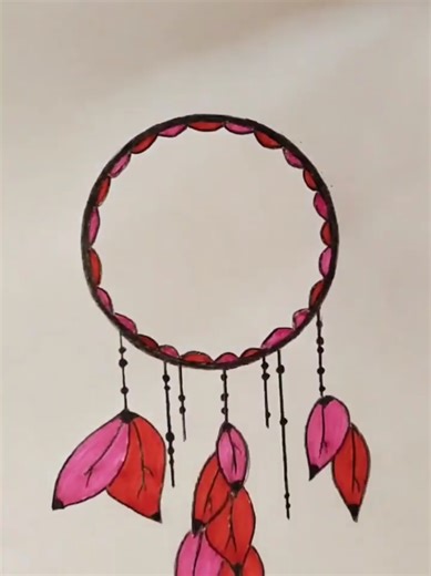 Easy Dream Catcher Drawing | Drawing Ideas for kids | decorate your dreams #artwork #draw #trending #foryou #Ideas #viral #colors #learnontiktok #foryoupage #sketch