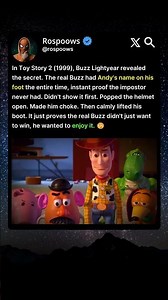 In Toy Story 2 (1999), Buzz Lightyear revealed the secret