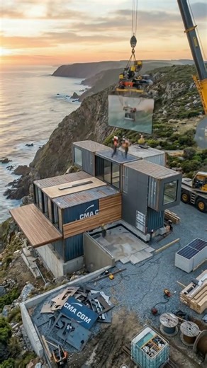 Amazing use of containers in Construction 🚧 #construction #machine