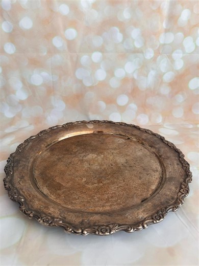 Silver Tray Vintage Perfume Charger Easter Tablescape - Etsy