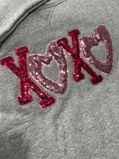Custom Valentine XOXO Sequin Sweatshirt | Personalized Name Sleeve - Etsy