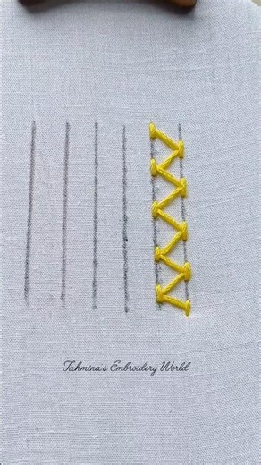 Simple Chevron stitch tutorial #stitch #chevronstitch #embroidery