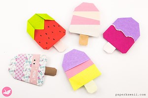 Origami Popsicle Tutorial - Origami Ice Lolly - Paper Kawaii