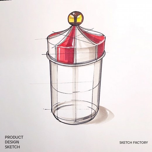 Jeongmo Han | Alessi circus glass jar sketch 🫙🎪 . Product design sketch demo . Sketch by Sketch Han l Sketch Factory . #productdesignsketch #alessi... | Instagram