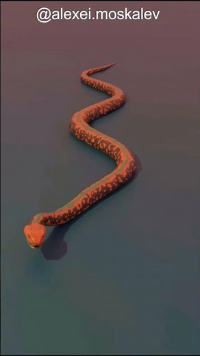 3d Blender snake slithering animation, armature rig #shorts, #animation, #rigging, #visualart #3dart