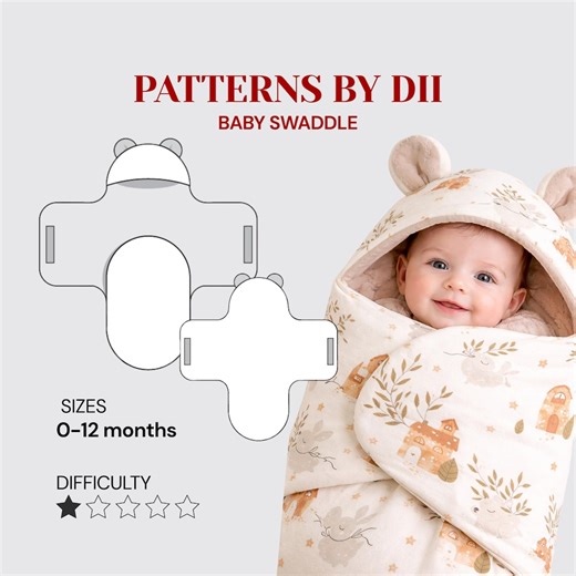 Baby Swaddle Blanket Sewing Pattern – DIY Printable A4 Template (digital Download) - Etsy Canada