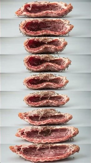 Nature's Cleanup Crew: Ants Devour Meat (Vertical Time-Lapse)