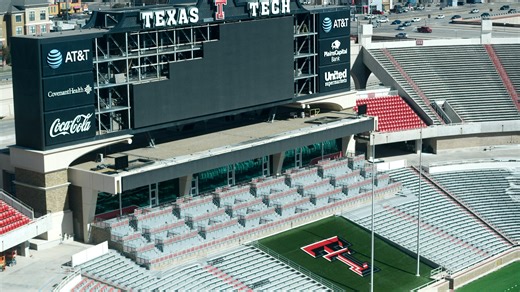 Videoboard work under way at Texas Tech football's Jones AT&T Stadium